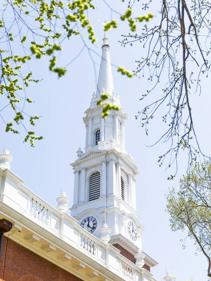 Church steeple on the New Haven Green